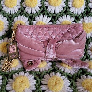 Juicy Couture Pink Velvet Quilted Wristlet